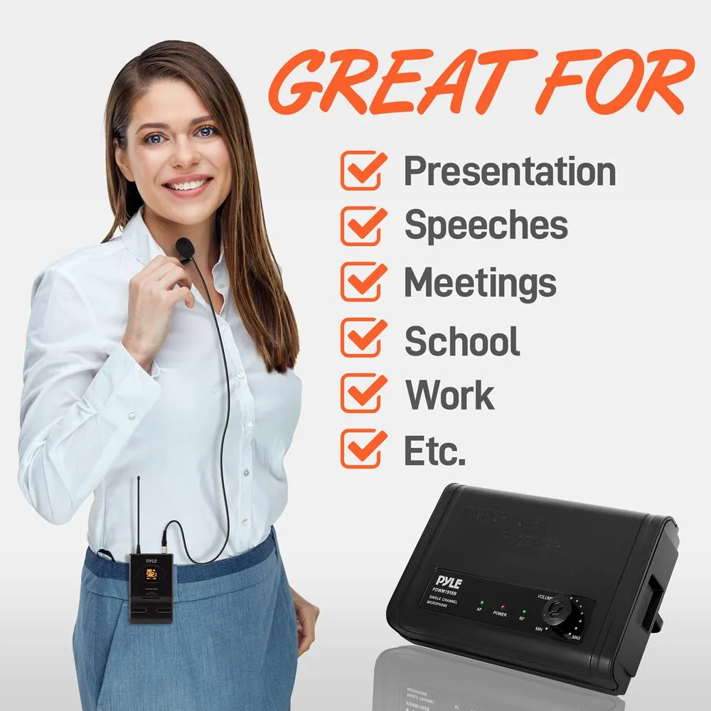 Compact Microphone System - Usb Powered Desktop Mic Receiver System With Adjustable Volume Control