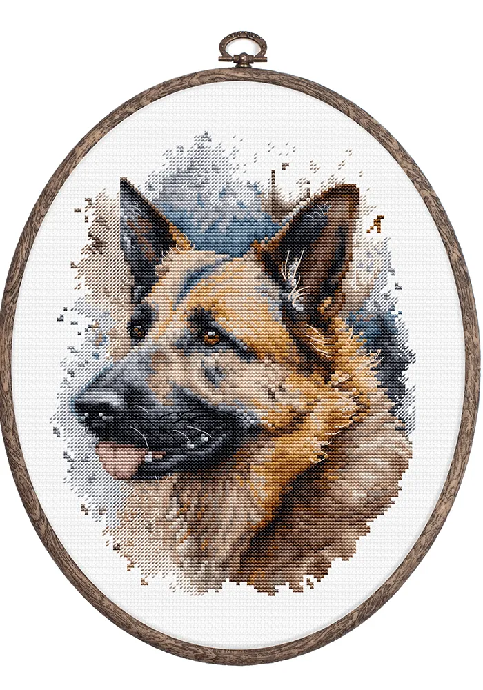 Cross Stitch Kit with Hoop Included Luca-S - BC214 The German Shepherd