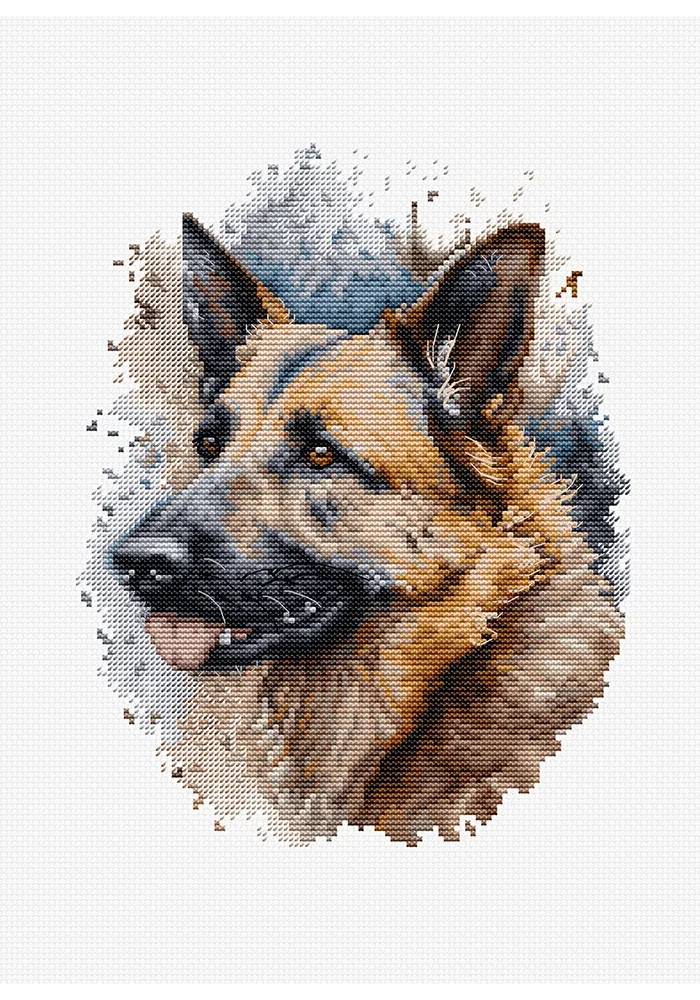 Cross Stitch Kit with Hoop Included Luca-S - BC214 The German Shepherd