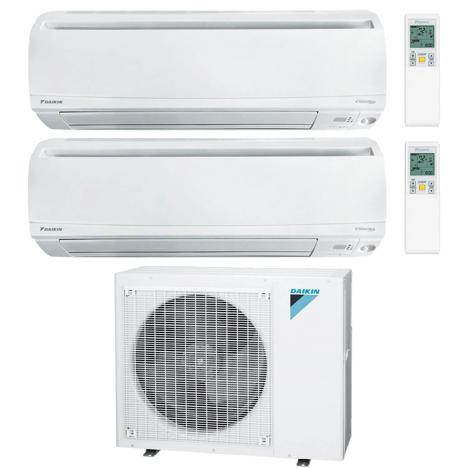 Daikin 2-Zone Wall Mounted Ductless Mini-Split 48000 BTU Heat Pump Air Conditioner 12k   24k - 20.6 SEER2