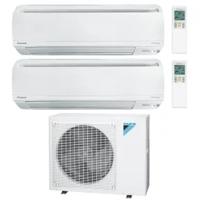 Daikin 2-Zone Wall Mounted Ductless Mini-Split 48000 BTU Heat Pump Air Conditioner 12k   24k - 20.6 SEER2
