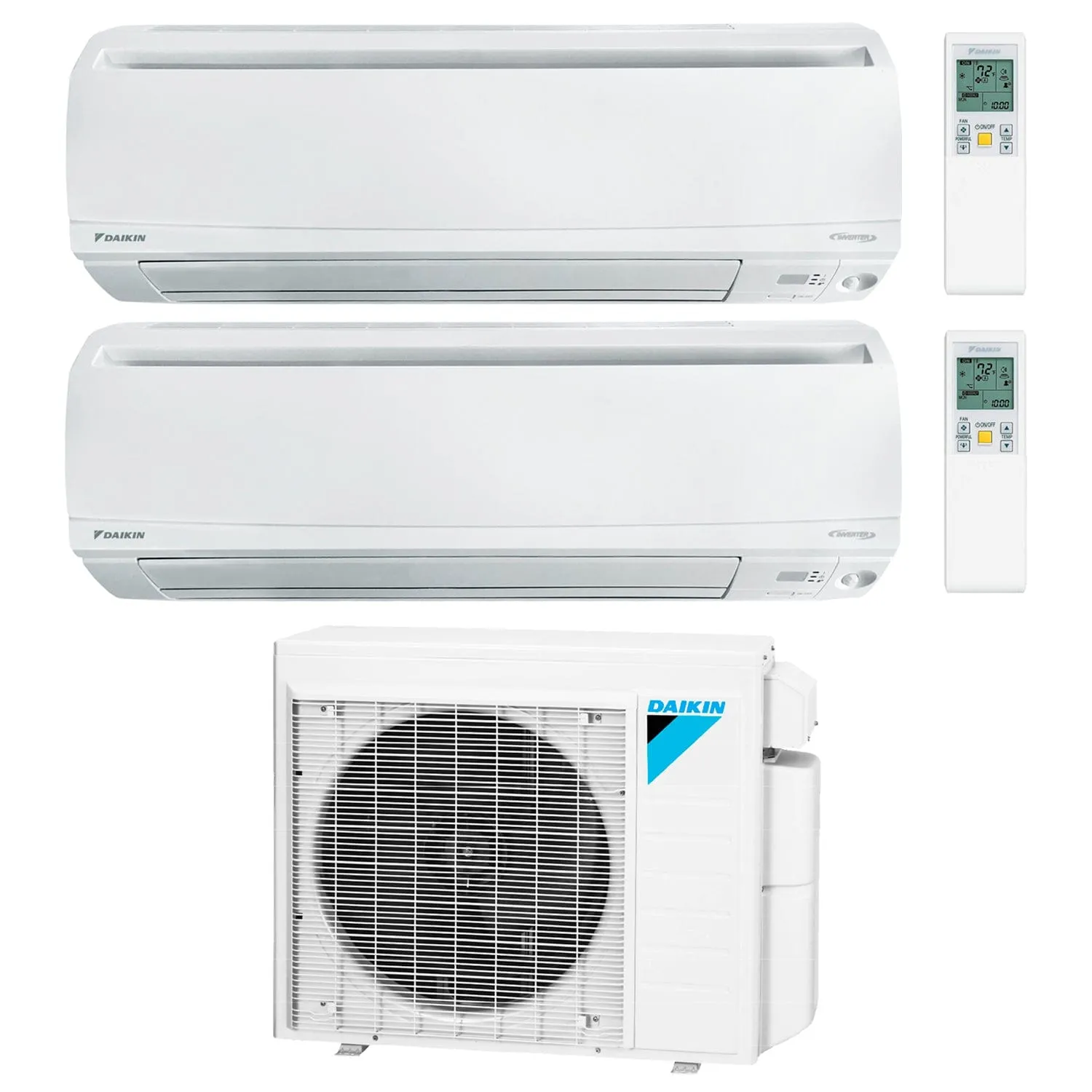 Daikin 2-Zone Wall Mounted Hyper Heat Ductless Mini-Split 24000 BTU Heat Pump Air Conditioner 18k   18k - 18 SEER2
