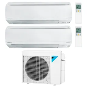 Daikin 2-Zone Wall Mounted Hyper Heat Ductless Mini-Split 24000 BTU Heat Pump Air Conditioner 18k   18k - 18 SEER2