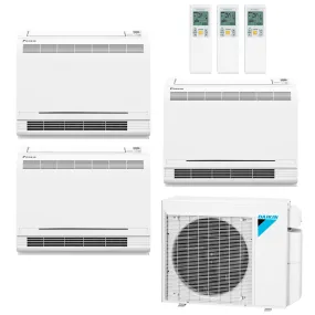 Daikin 3-Zone Floor Standing Hyper Heat Ductless Mini-Split 24000 BTU Heat Pump Air Conditioner 9k   9k   9k - 18 SEER2