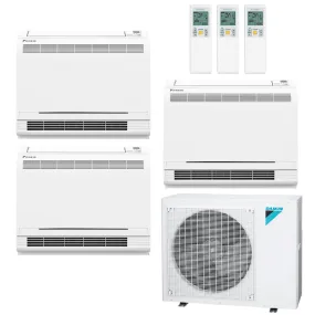 Daikin 3-Zone Floor Standing Hyper Heat Ductless Mini-Split 36000 BTU Heat Pump Air Conditioner 15k   15k   15k - 20 SEER2