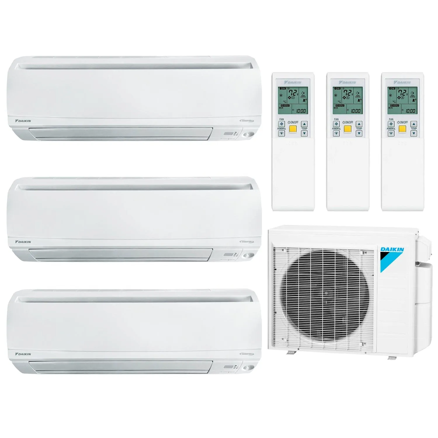 Daikin 3-Zone Wall Mounted Ductless Hyper Heat Mini-Split 24000 BTU Heat Pump Air Conditioner 7k   15k   15k - 18 SEER2