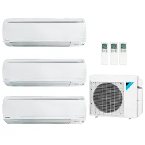 Daikin 3-Zone Wall Mounted Ductless Mini-Split 24000 BTU Heat Pump Air Conditioner 9k   9k   18k- 18 SEER2