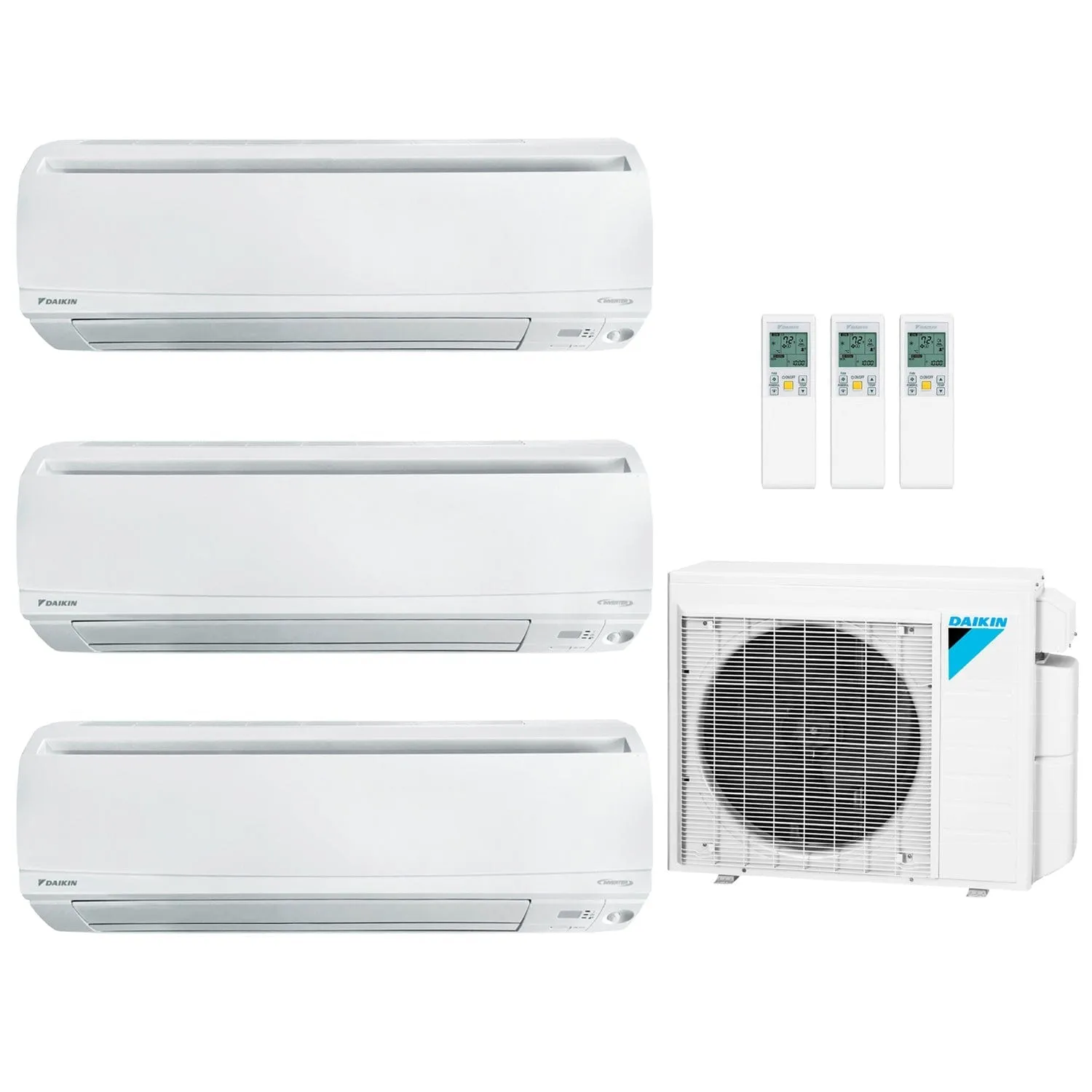 Daikin 3-Zone Wall Mounted Ductless Mini-Split 24000 BTU Heat Pump Air Conditioner 9k   9k   18k- 18 SEER2