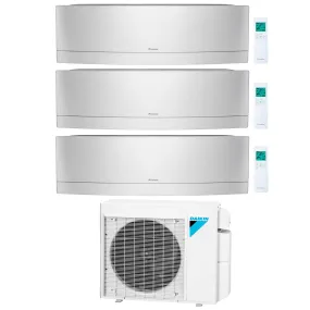 Daikin 3-Zone Wall Mounted Emura Silver Hyper Heat Ductless Mini-Split 24000 BTU Heat Pump Air Conditioner 9k   9k   9k - 18 SEER2