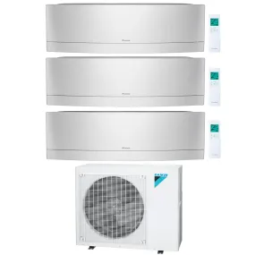Daikin 3-Zone Wall Mounted Emura Silver Hyper Heat Ductless Mini-Split 36000 BTU Heat Pump Air Conditioner 12k   12k   18k - 20 SEER2