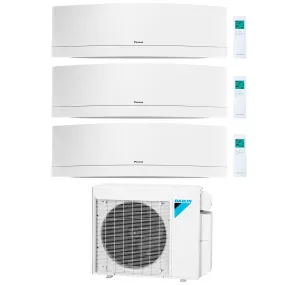 Daikin 3-Zone Wall Mounted Emura White Hyper Heat Ductless Mini-Split 24000 BTU Heat Pump Air Conditioner 9k   12k   12k - 18 SEER2
