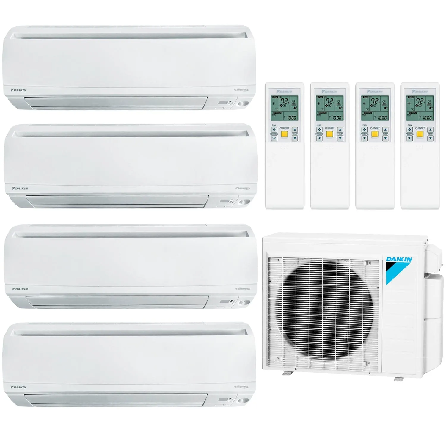 Daikin 4-Zone Wall Mounted Ductless Mini-Split 36000 BTU Heat Pump Air Conditioner 7k  7k   18k   18k - 18.1 SEER2