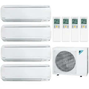 Daikin 4-Zone Wall Mounted Ductless Mini-Split 48000 BTU Heat Pump Air Conditioner 9k   9k   12k   24k - 20.6 SEER2