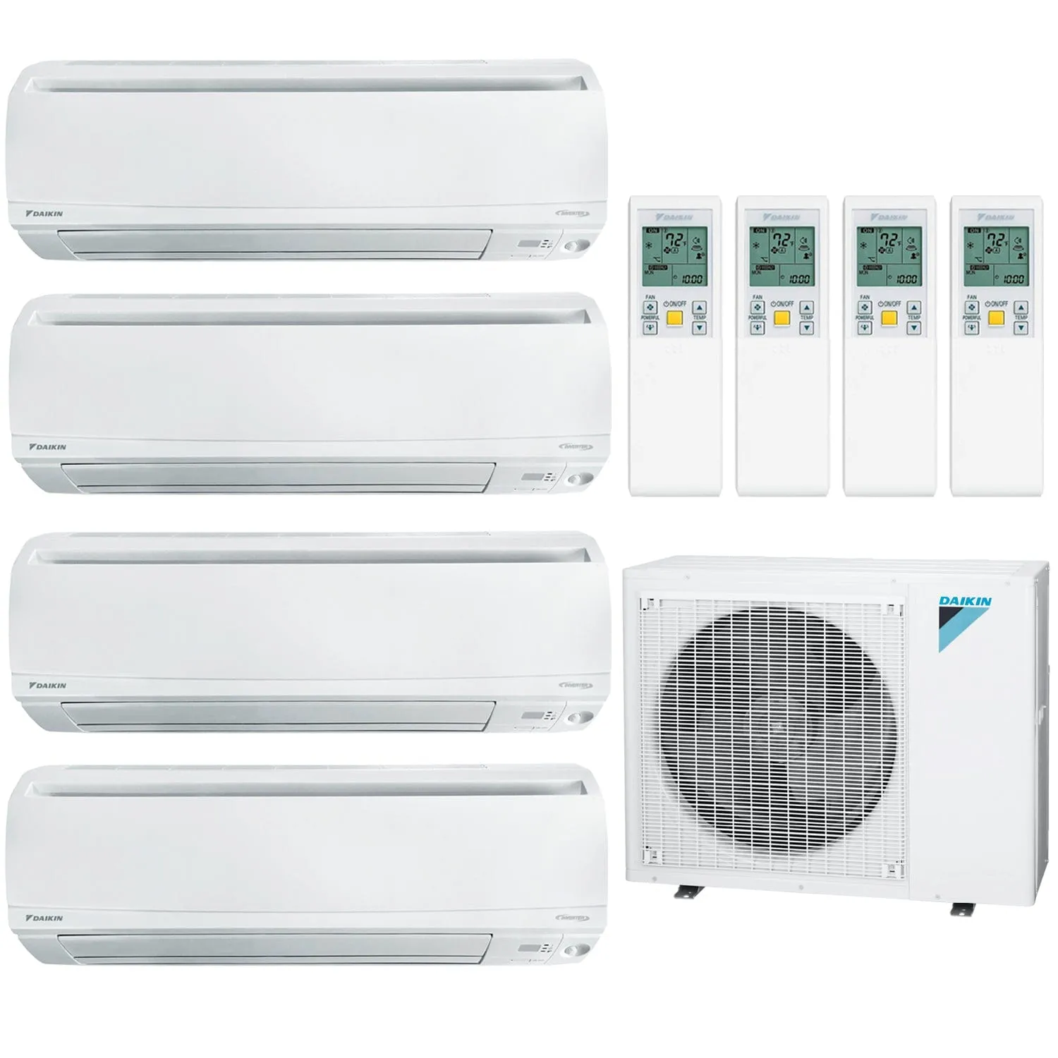 Daikin 4-Zone Wall Mounted Hyper Heat Ductless Mini-Split 36000 BTU Heat Pump Air Conditioner 7k   7k   15k   15k - 20 SEER2