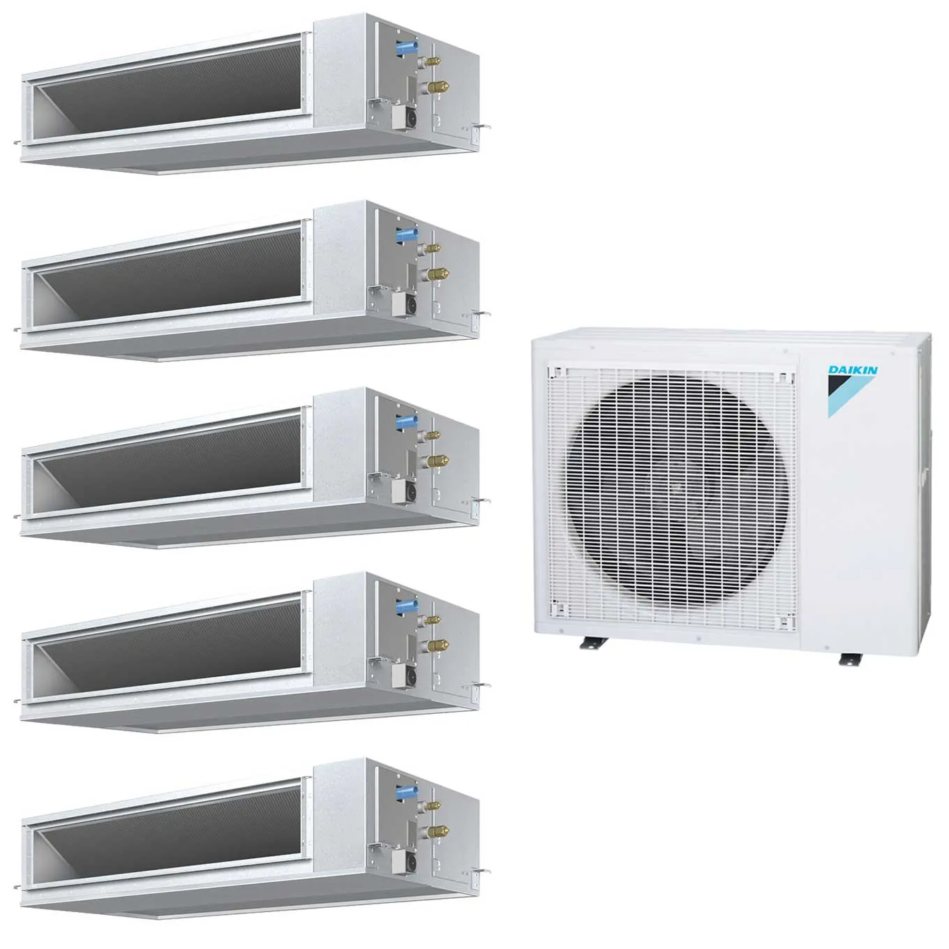Daikin 5-Zone Concealed Ducted Mini-Split 48000 BTU Heat Pump Air Conditioner 9k   9k   12k   12k   12k - 14.5 SEER2