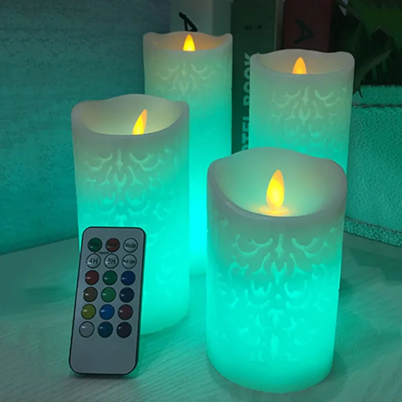 Dancing Flame LED Candle With RGB Remote Control