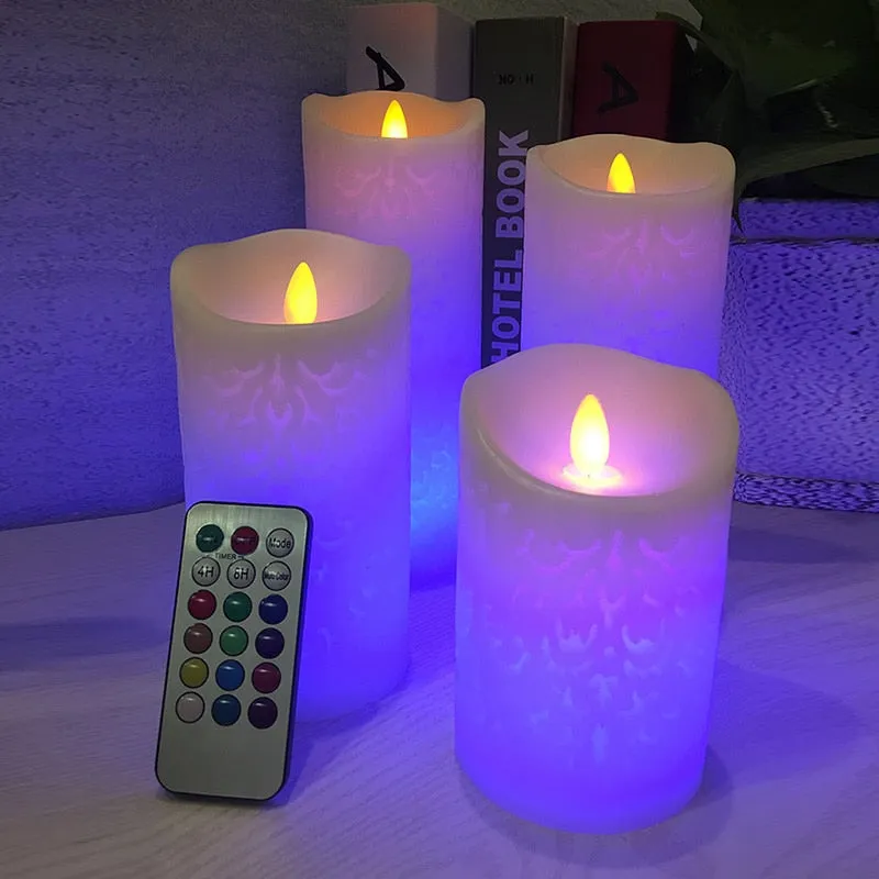 Dancing Flame LED Candle With RGB Remote Control