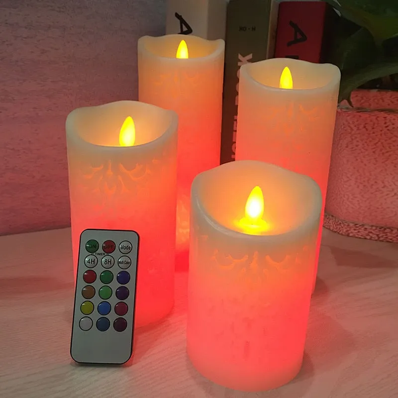 Dancing Flame LED Candle With RGB Remote Control