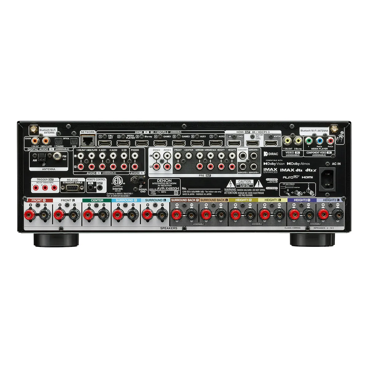 Denon AVR-X4800H 9.4 Channel 8K Home Theater Receiver with Dolby Atmos/DTS:X & HEOS Built-In
