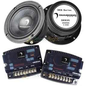 Diamond Audio 3.5" Component Speakers with Adaptive Crossover DES Series DESK3