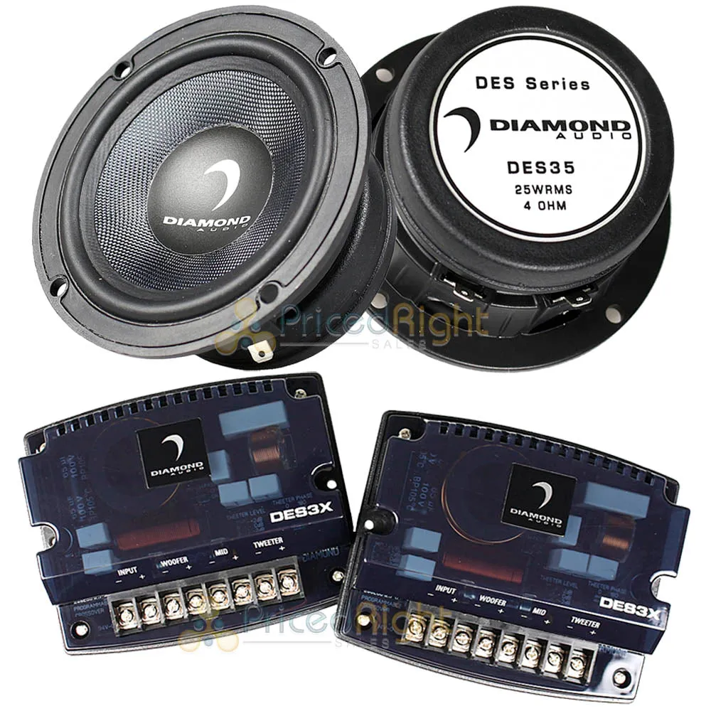 Diamond Audio 3.5" Component Speakers with Adaptive Crossover DES Series DESK3