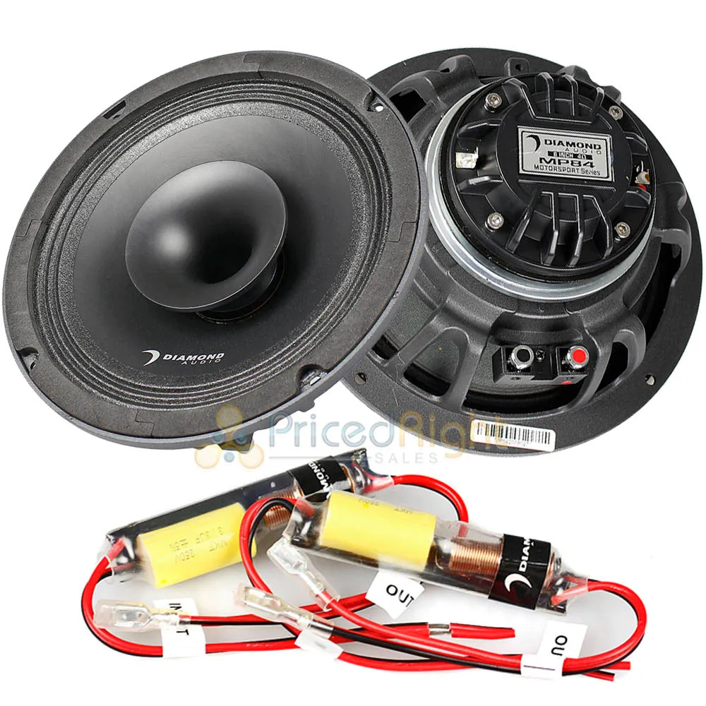 Diamond Audio 8" Pro Full Range Co-Ax Horn Speakers Motor-Sport Series MP84