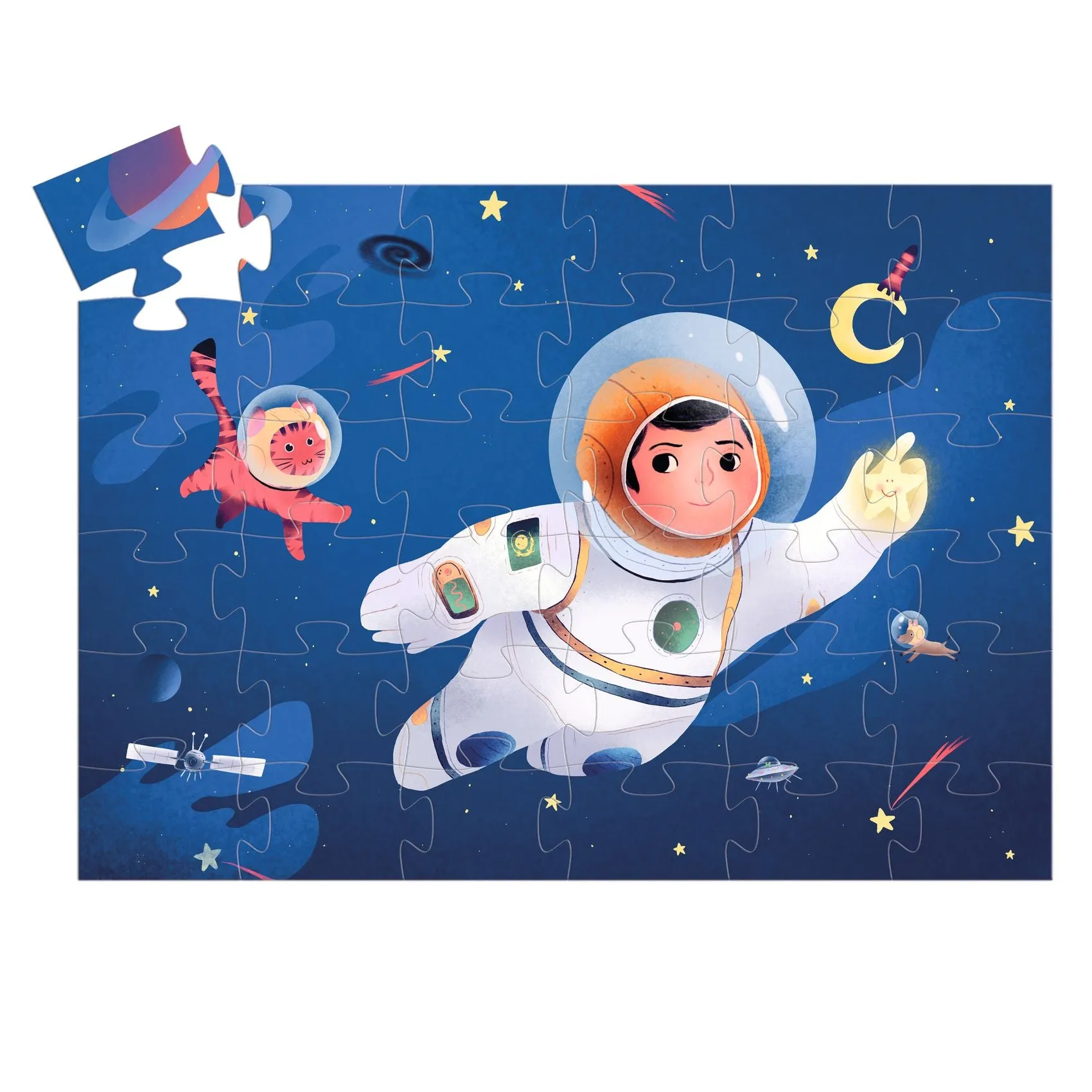 Djeco - An Astronaut On The Moon 36-piece silhouette puzzle