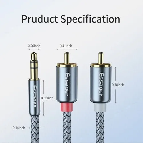 Essager RCA Audio Cable Stereo 3.5mm to 2RCA Cable Male To Female AUX RCA Jack For Audio