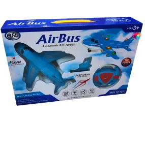 Exciting 4 Channels R/C AirBus with Lights and Music - Blue Edition for Kids Ages 3 