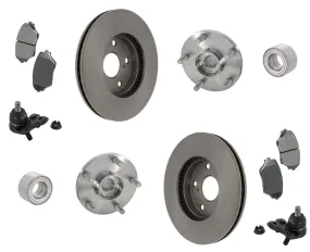 Fits For Toyota 01-05 RAV4 Rotors Pads Ball Joints & Hub Bearing Kits New 7pc