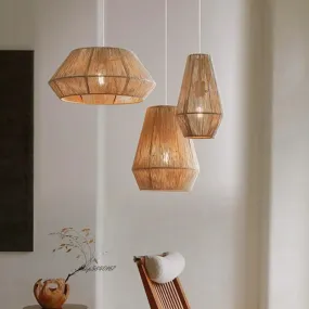 Hand-Woven Rattan Lamps