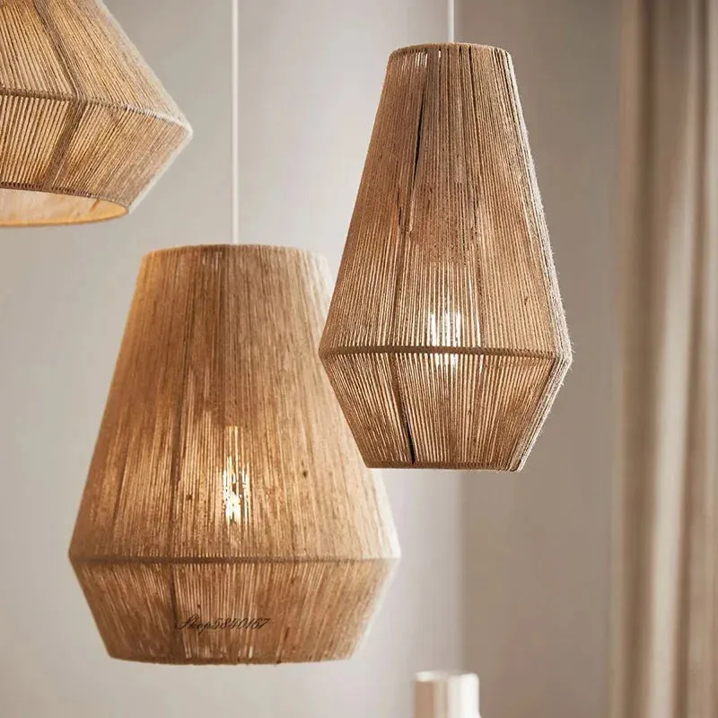 Hand-Woven Rattan Lamps