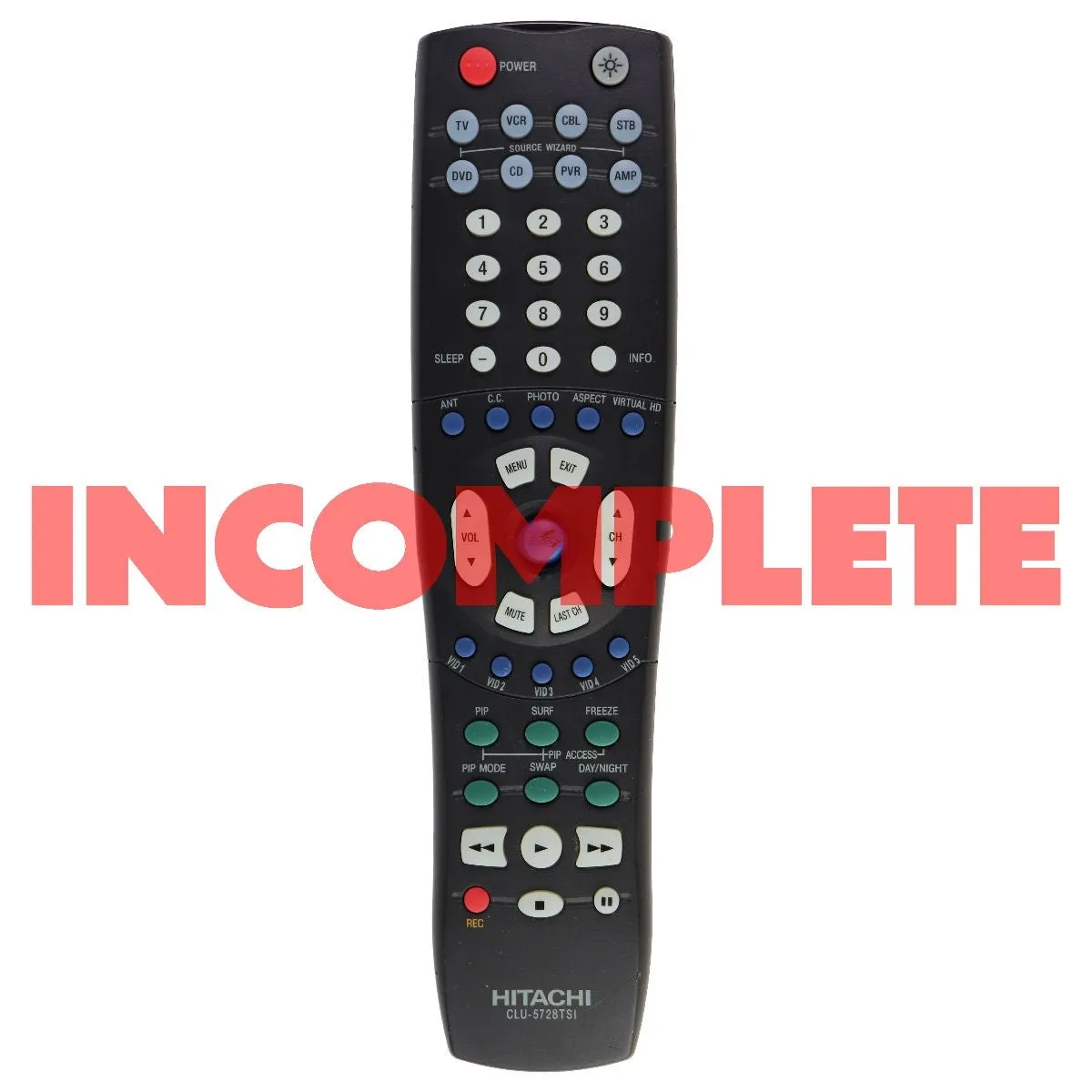 Hitachi Original (CLU-5728TSI) Remote Control for Select Hitachi Systems - Black