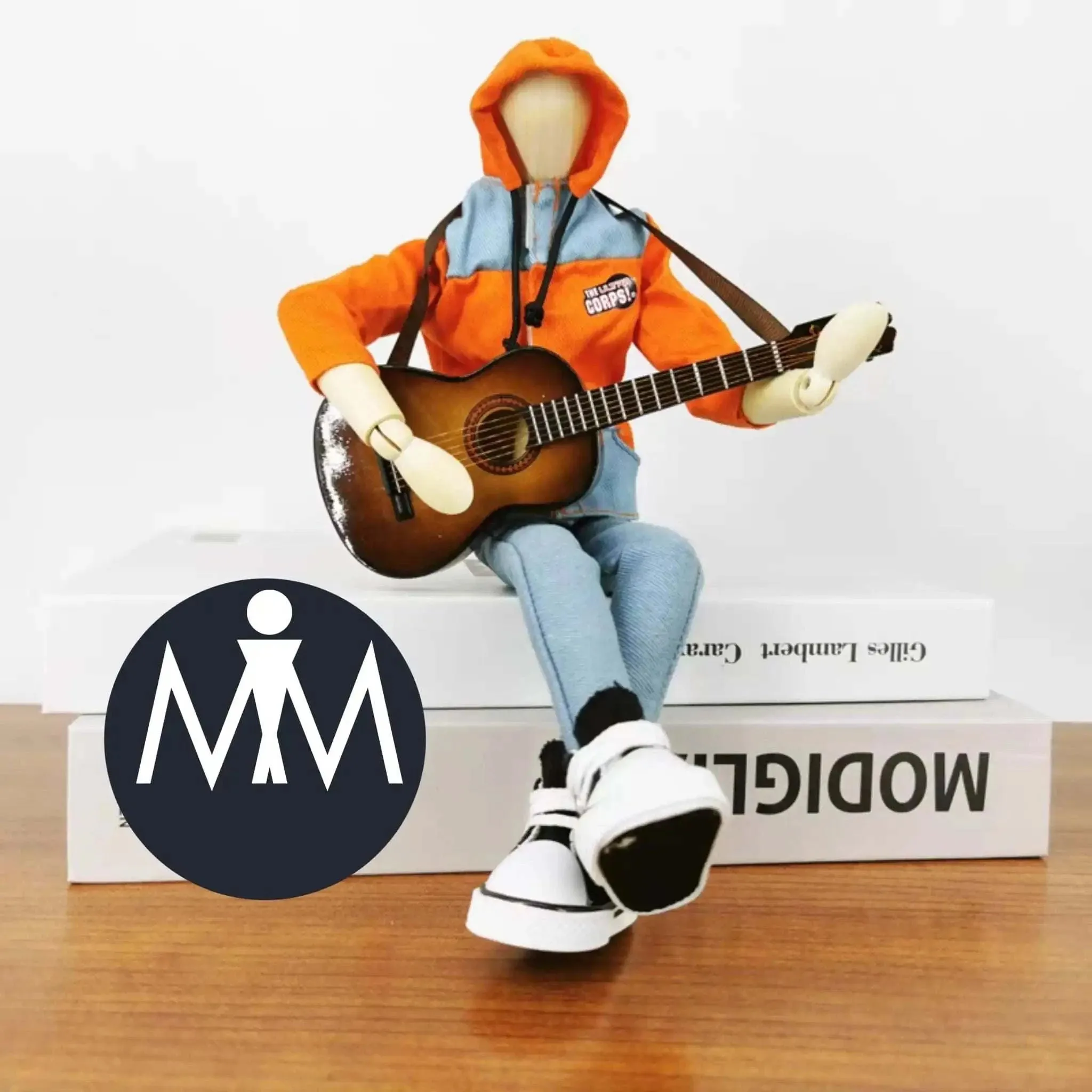 Homemade Ornaments - Articulated Wudi Playing Guitar Wooden Decoration