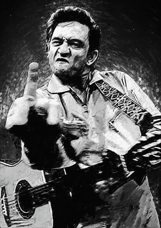 Johnny Cash Diamond Painting - Full Round/Square Diamonds, Country Music Rhinestone Embroidery