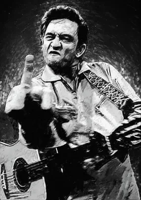 Johnny Cash Diamond Painting - Full Round/Square Diamonds, Country Music Rhinestone Embroidery