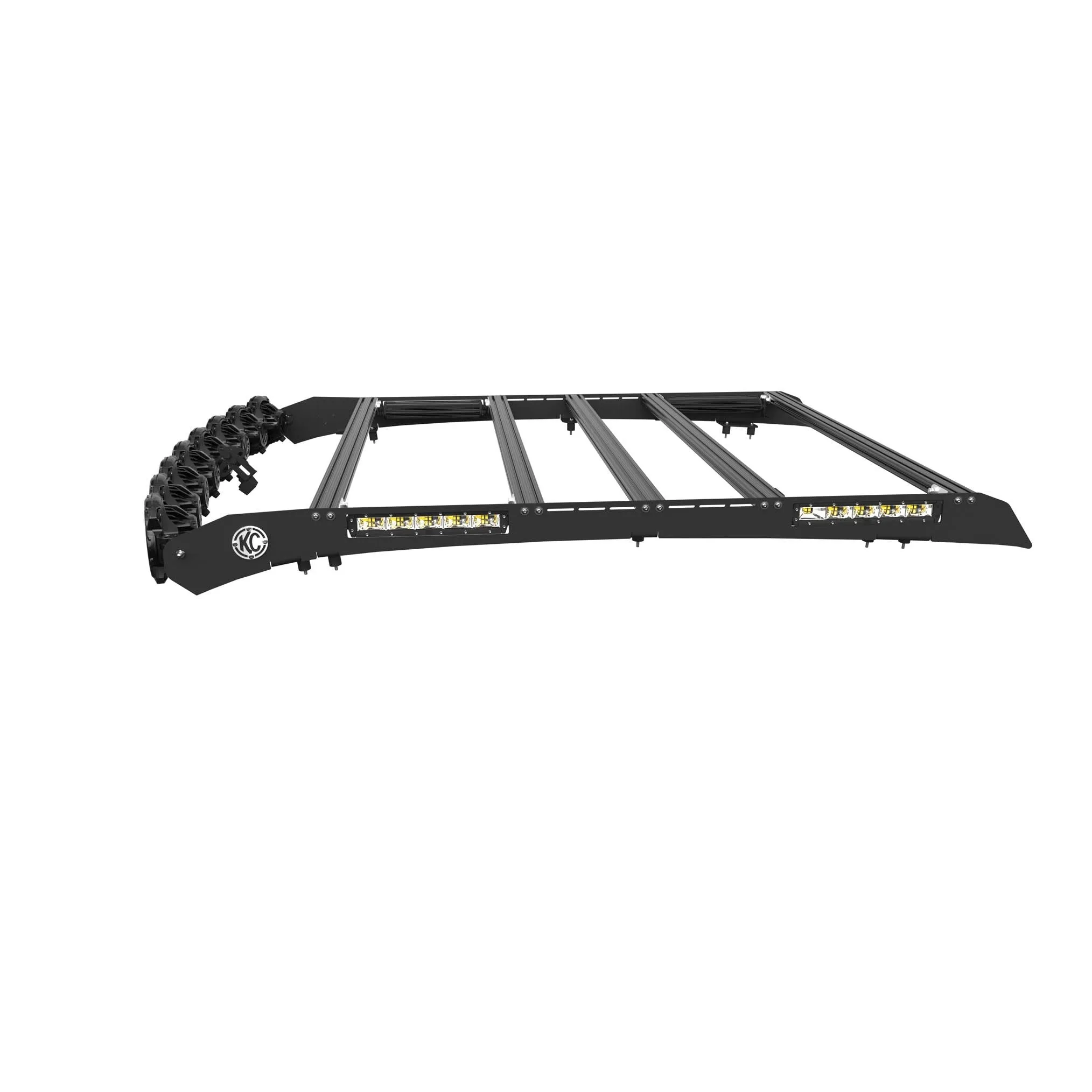 KC Hilites M-Rack 50" Gravity® LED Pro6 Roof Rack System - Side Blackout Plates - 2019  Ranger (SuperCrew)