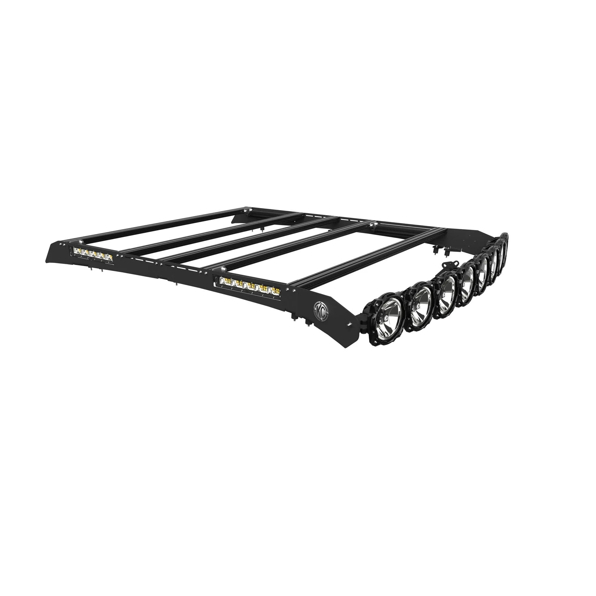 KC Hilites M-Rack 50" Gravity® LED Pro6 Roof Rack System - Side Blackout Plates - 2019  Ranger (SuperCrew)
