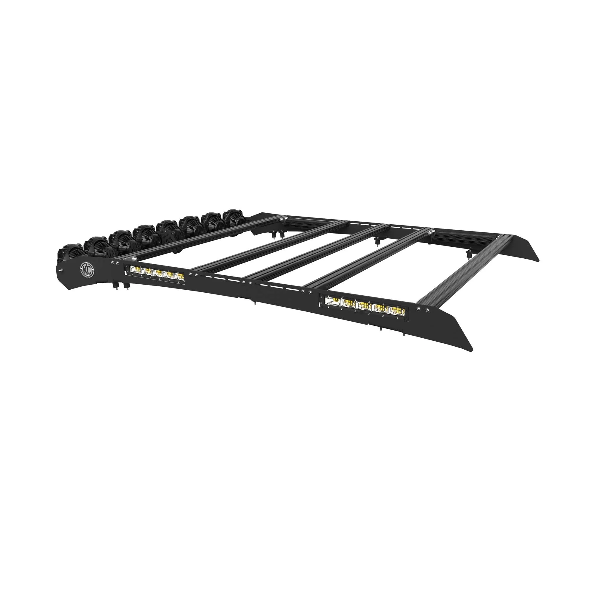 KC Hilites M-Rack 50" Gravity® LED Pro6 Roof Rack System - Side Blackout Plates - 2019  Ranger (SuperCrew)