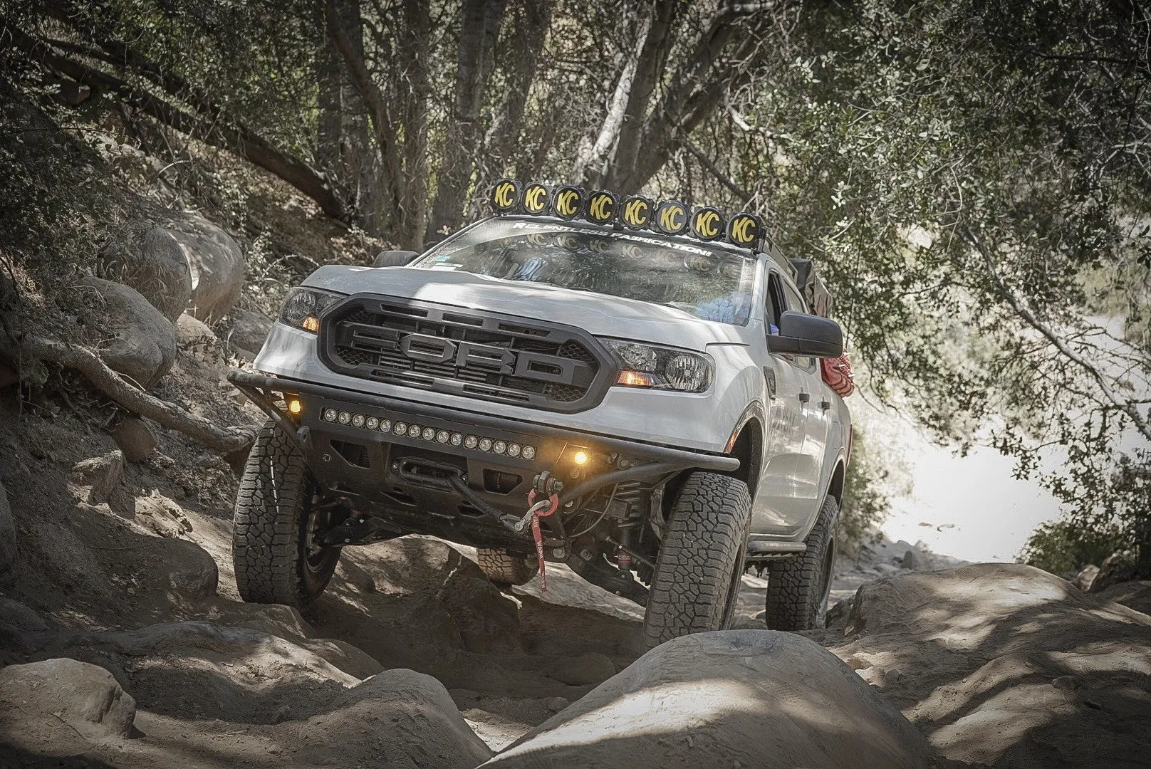 KC Hilites M-Rack 50" Gravity® LED Pro6 Roof Rack System - Side Blackout Plates - 2019  Ranger (SuperCrew)