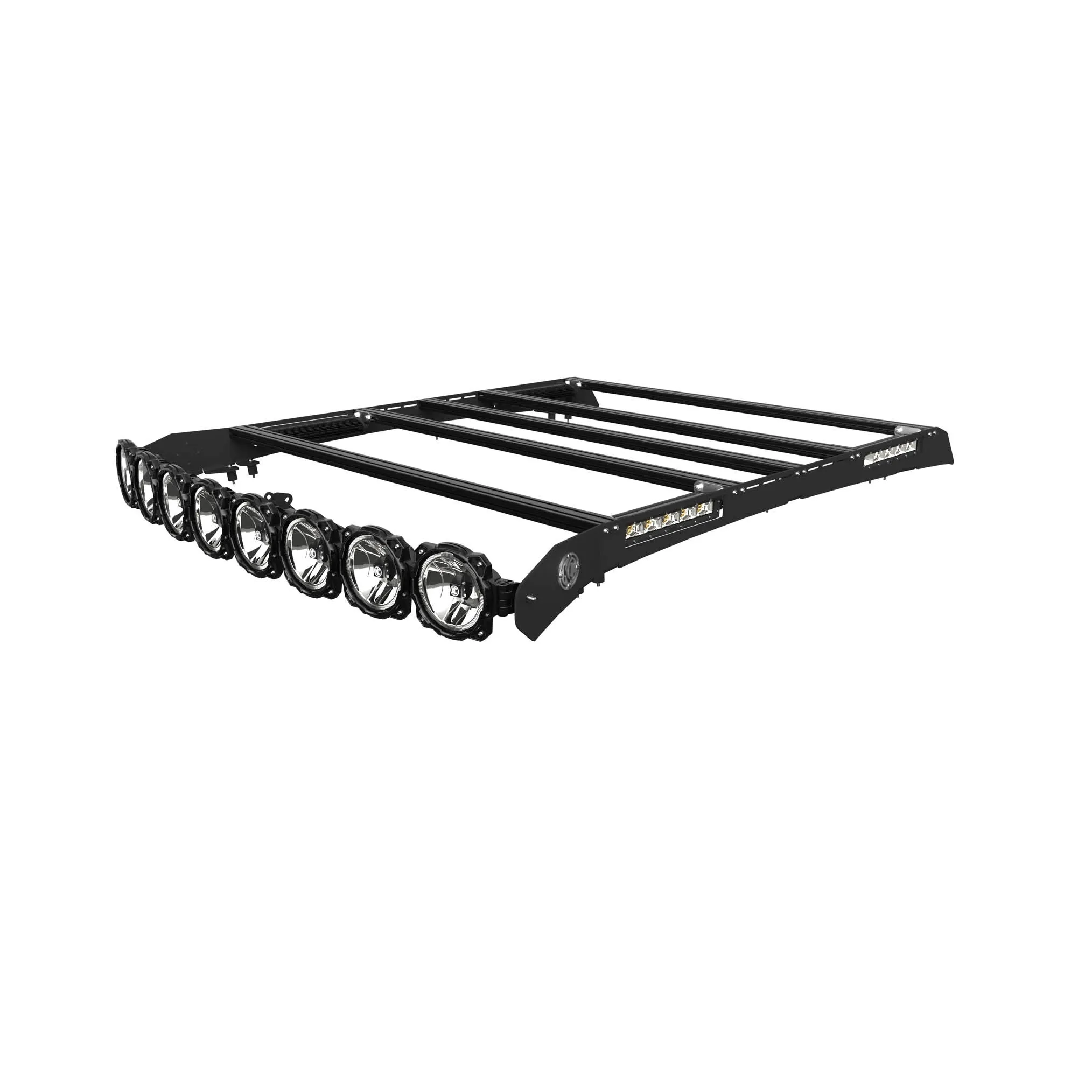 KC Hilites M-Rack 50" Gravity® LED Pro6 Roof Rack System - Side Blackout Plates - 2019  Ranger (SuperCrew)