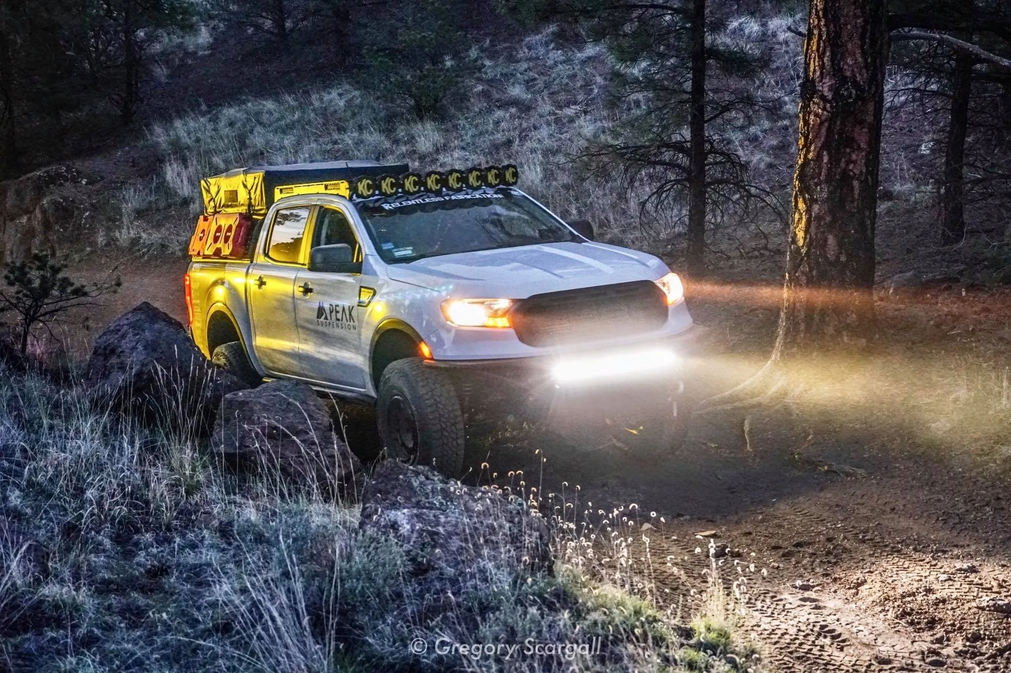 KC Hilites M-Rack 50" Gravity® LED Pro6 Roof Rack System - Side Blackout Plates - 2019  Ranger (SuperCrew)