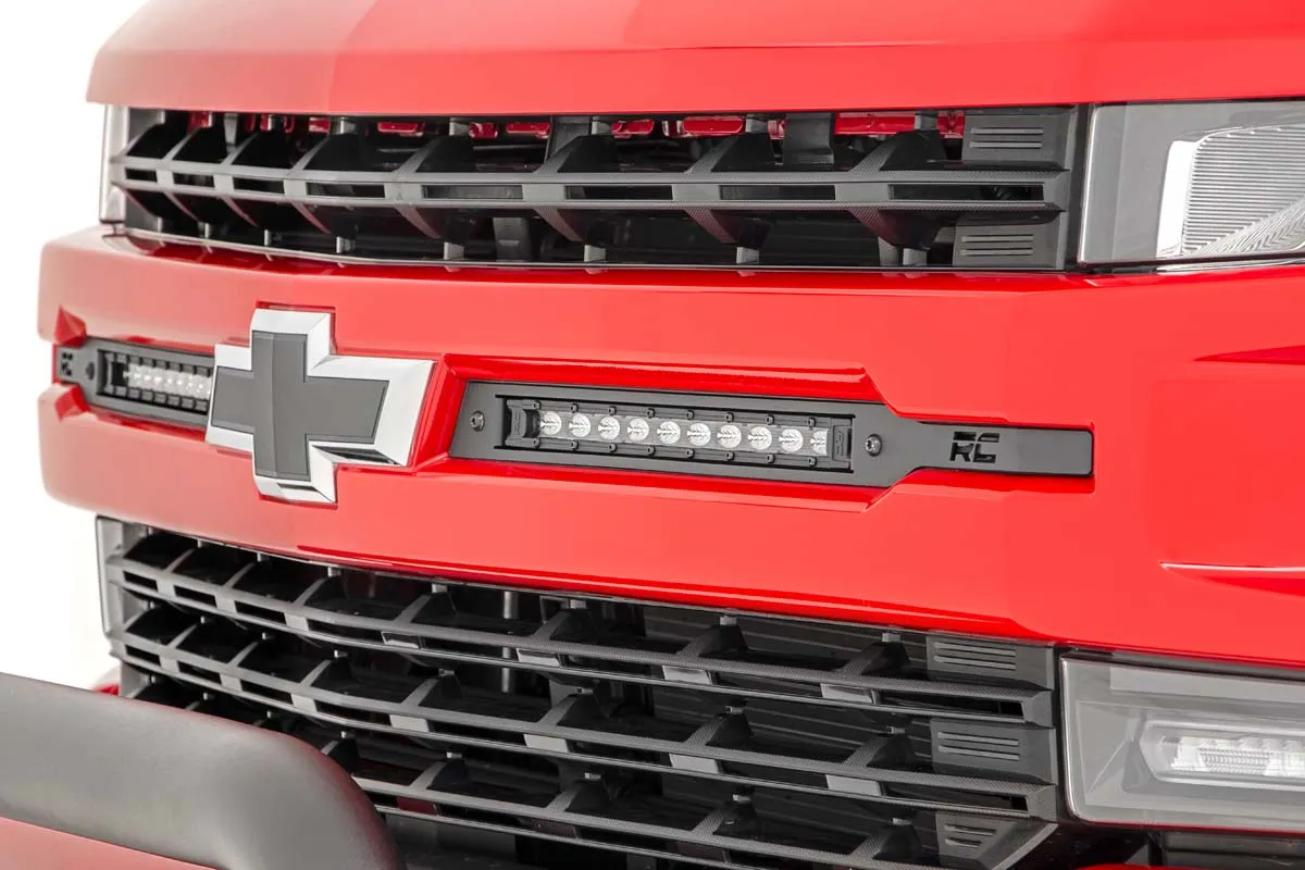 LED Light | Grille Mount | 10" Chrome Slimline Pair | Chevy Silverado 1500 | 2019-2022