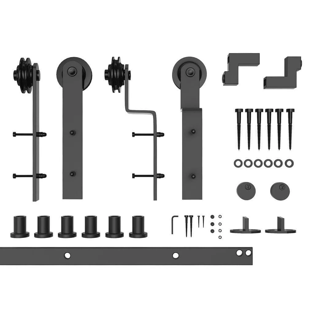 Low Profile Single-Track Bypass Barn Door Hardware Kit