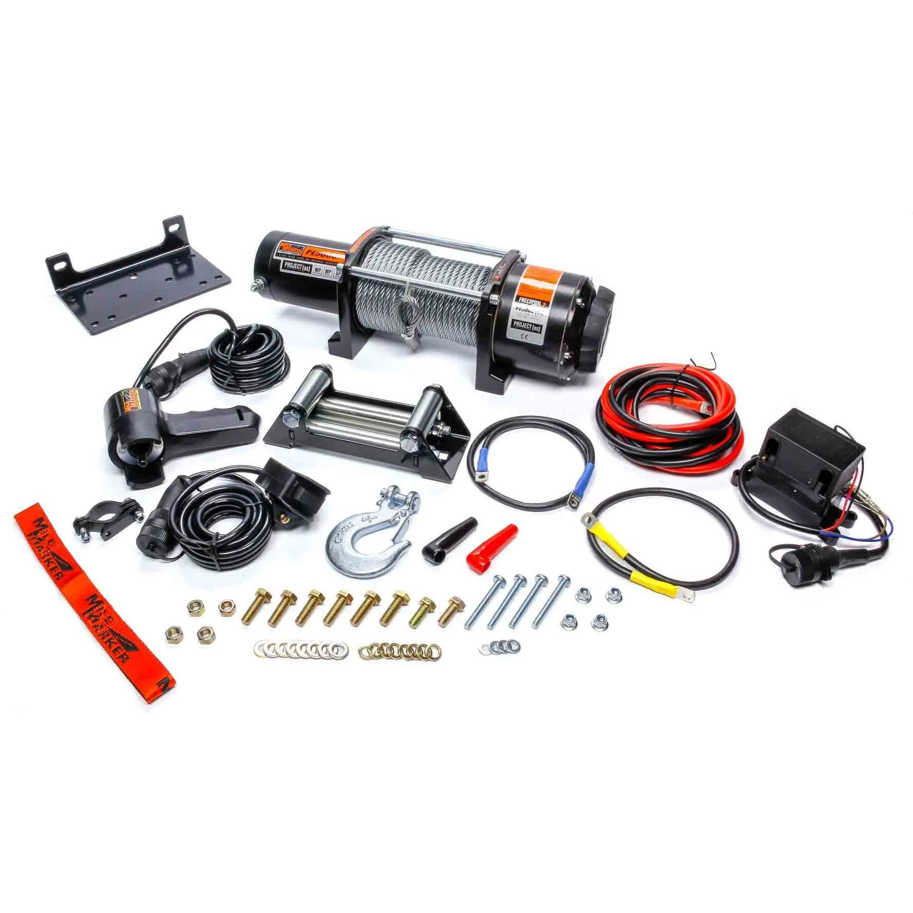 Mile Marker 5000lb Winch w/Roller Fairlead & 12ft Remote