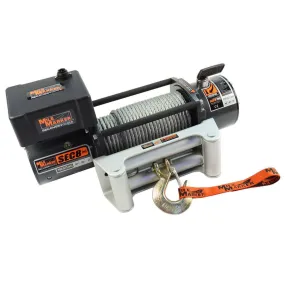 Mile Marker 8000 lb Capacity Winch Roller Fairlead 12 ft Remote 5/16" x 100 ft Steel Rope - 12V