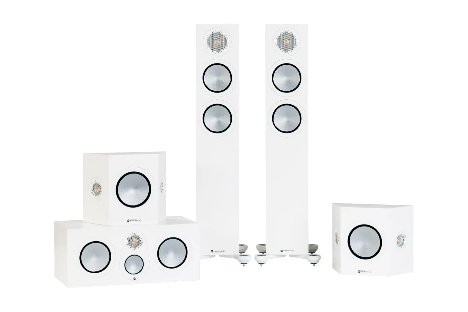 Monitor Audio Silver 200 7G Cinema 5.1 Package with Antrha Sub - Satin White