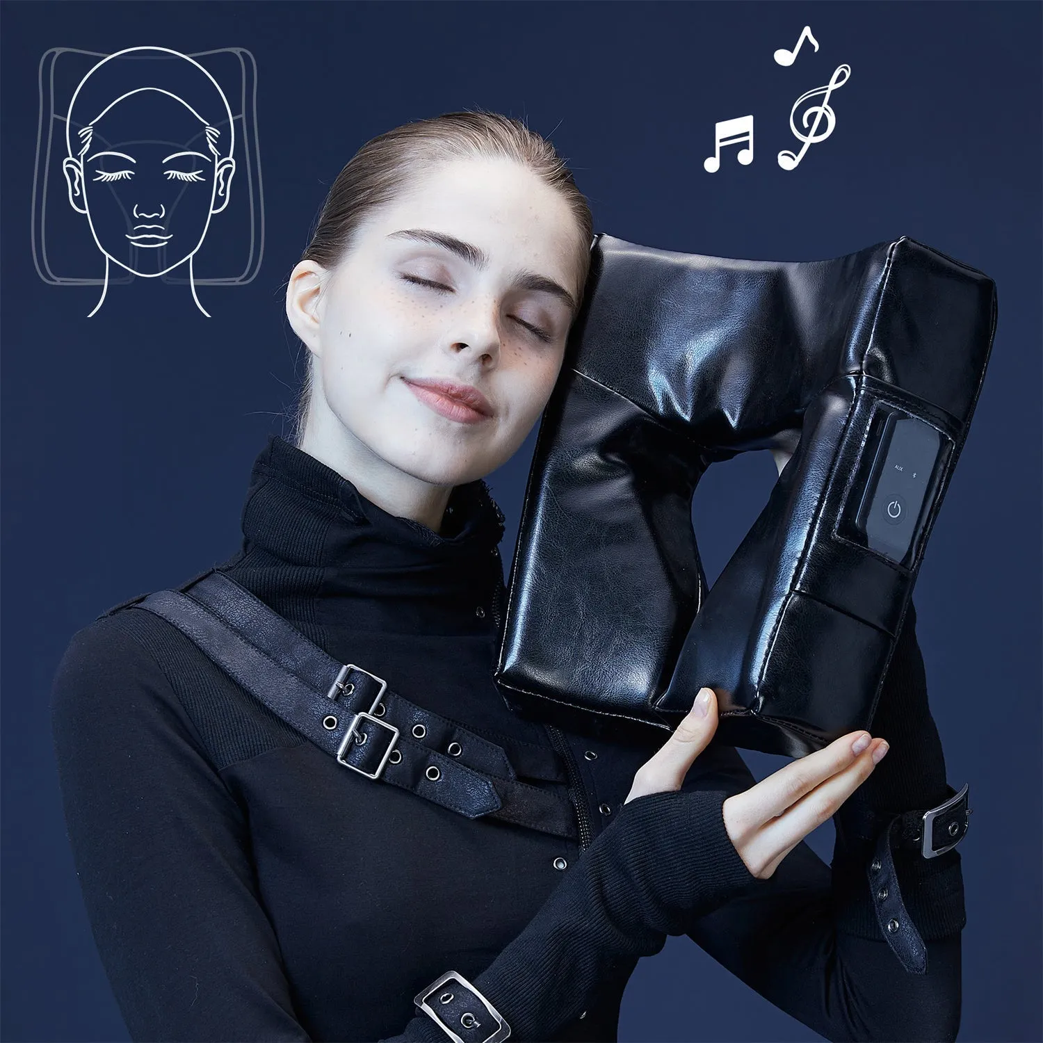 Music Master High Fidelity Sound Ergonomic Face Cradle - Black Nano