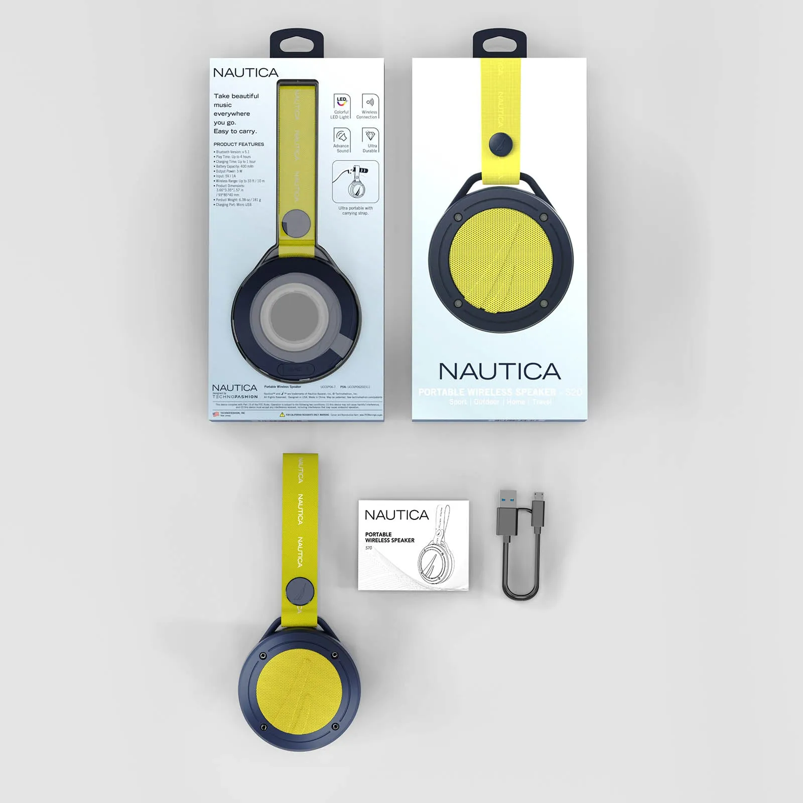 Nautica Portable Bluetooth Speaker S20 - Orange-Blue