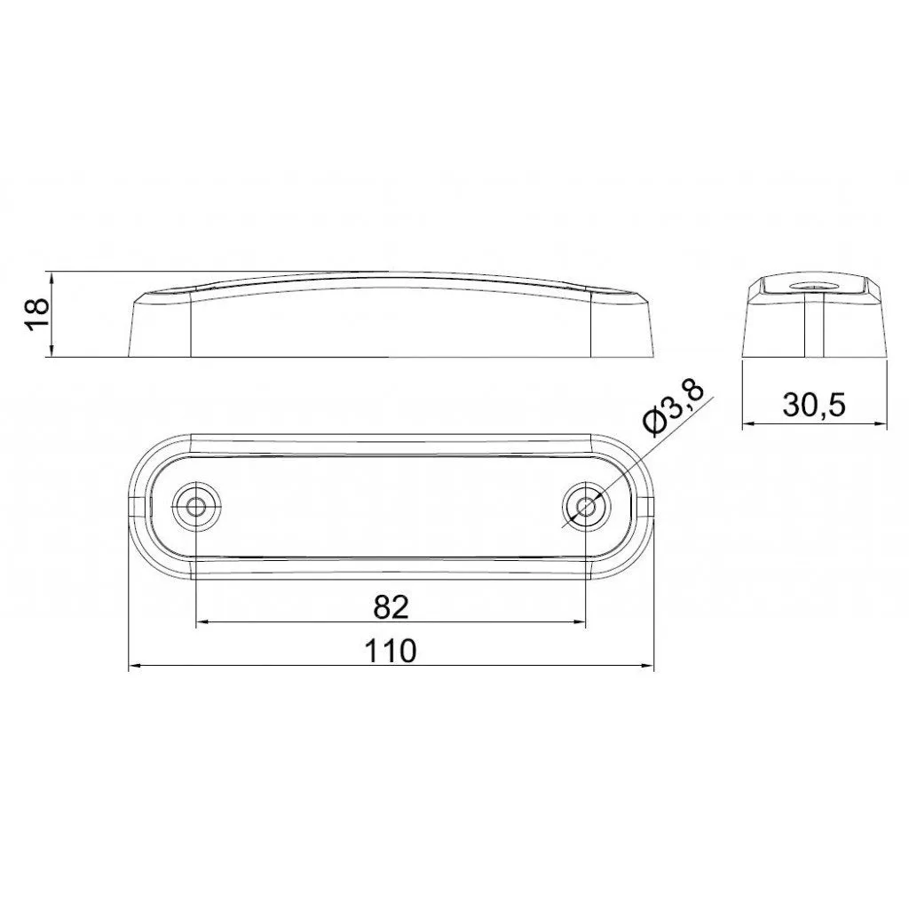 Neon Effect LED Marker Light with Transparent Gasket / Amber